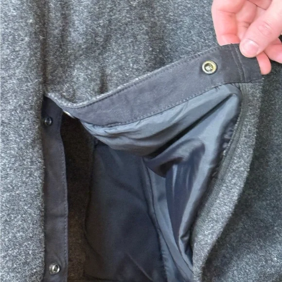 Woolrich Gray 80% Wool Quilted Utility Coat Medium - Picture 15 of 17